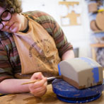 Victoria Claire Dawes at work in her studio at Yorkshire Art Space’ Persistence Works in Sheffield 2017